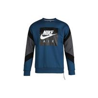 Nike Air Crew Fleece Casual Round Neck Pullover Color Block Long Sleeve Sweatshirt Men Sweatshirt Blue 928636-474 M black