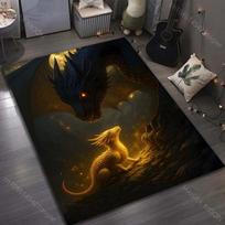 Black dragon golden baby dragon Pattern Rug Carpets for Bedroom Living Room Sofa Mat Creative Door Mat Cloakroom Home Decor 40x60cm