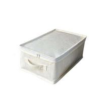 Large Capacity Visible Clothes Storage Box Folding Dust-proof Cotton Cuilt Storage Box Waterproof with Handle white