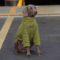 Stripe Fleece Dog Sweater Turtleneck Sweatshirt Winter Shirt Dog Clothes For Medium Large Dogs Pet Apparel Pullover Jumper Dog Set M 20-25kg brown