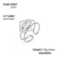 Lucktune Stainless Steel Open Ring Vintage Jerusalem Cross Evil Eye Adjustable Finger Ring Women Gold Color Jewelry Party Gift