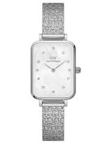 Moteriskas laikrodis Daniel Wellington Quadro Lumine Pressed Piano 20Mm Dw00100580 + Dėžutė (Zw519C) white