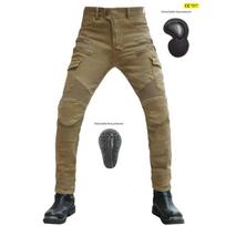 VOLERO+Motociklo džinsai vyrams ir moterims+Motociklo darbo apranga Multi Bag jojimo kelnės+ Laisvalaikio kelnės+CE Protector S chaki