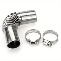 1pcs 25mm Elbow Pipe Air Diesel Parking Heater Exhaust Pipe Connector W/Clamps for Webasto Diesel Heater gray