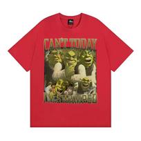 Can't Today I'm Swamped Funny Shrek Vintage Graphic T Shirt Men Women Fashion Hip Hop Street T-shirt Summer Tops O-Neck T Shirts S brown