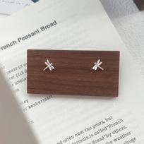 Sterling Silver Dragonfly Stud Earrings - Versatile Korean Style, Simple Design for Women Sterling Silver brown