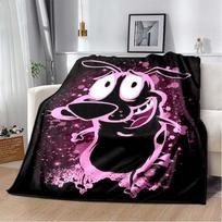 Courage The Cowardly Dog Cartoon Print Flannel Throw Blanket Soft Warm Sofa Bed Cover For Animation Fans Kids Bedroom Living Room Decor Gift 80cm x 120cm gray