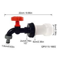 IBC S60*6 adapter extension tube Universal nipple connector Water outlet valve Garden irrigation faucet Water pipe joint (as the picture,1/2'')