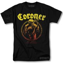 Coroner Punishment For Decadence Shirt Rock Concert Merch Vntg Graphic T-shirt S yellow