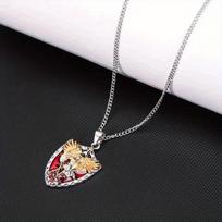 Stainless Steel Necklace for Men Warrior Guardian Holy Angel Saint Michael Pendant Necklace Men Knight Shield Necklace Jewelry G sidabras