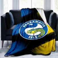 Parramatta Eels Team Crest Blanket Suitable for Sofas, Beds, Offices, And Camping - Perfect Gift for Halloween Christmas 75x90cm