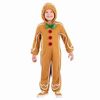 Long Sleeve Gingerbread Man Onesie Zipper Closure Christmas Costume  Home Decoration XS beige
