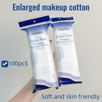 Cross-Border Cotton Makeup Remover Pads, 100 Pieces: Double-Sided, Fully Pressed Edges, Dual-Effect, Pure Cotton Square Pads. Square Texture 100 pieces (1 box, 90 packs)