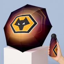 Wolverhampton Wanderers Football Pattern Printed Mini 5 Folds 8 Ribs Compact Umbrella Windproof Waterproof Lightweight Portable Folding