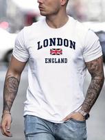 London England T-Shirt – Union Jack Unisex Souvenir Tee – Great Britain Gift Top XXXXL gray