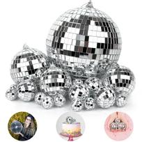 18Pcs Mirror Disco Ball Dj Lighting Effect Silver Disco Ball Hanging Foam Mirror Ball 70S Retro Disco Decoration For Disco Party