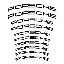 For Porsche MO8Car Brake Caliper Badge Sticker High Temperature Waterproof Decal Decor Vinyl Sticker For Porsche Boxster Cayenne Macan Panamera black