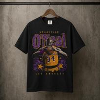Shaquille O'Neal Retro Vintage Shaq marškinėliai ir vaikiški marškinėliai | Krepšinio legendos marškinėliai 3XL black