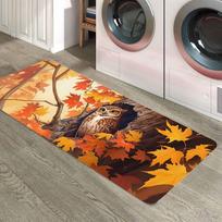 Rudens pelėda klevo lapai virtuvės kilimėlis namų dekoras koridorius balkonas skalbimo kambario kilimai miegamasis prie lovos grindų kilimėlis vonios durų kilimėlis 40cm x 60cm