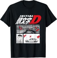 Initial D Manga 3 Panel BLACK T-Shirt XXXL gray
