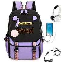 KATSEYE Fashion Laptop Backpack with USB Charging Port Student School Daypack 60123-12 No. 1