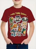 Italian Brainrot Tralalero Tralala Tung Tung Tung Sahur Bombardiro Crocodilo Funny Meme T-Shirt Boys Girls Funny Tees Y2k Tops 100 beige