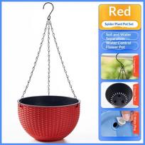 European Style Hanging Flower Pot Honeycomb Imitation Rattan 1 Pack Drainage Hole Design for Outdoor Patio Yard Decor 3 blue