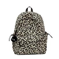 Schoolbag Leopard print backpack Fashion large capacity School bag Versatile travel backpack Ladies casual backpack gray