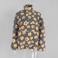 Women S Casual Thick Warm Fleece Floral Pullover Sweatshirt S geltona