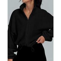 Women S Fleece Zip Up Stand Collar Casual Jacket S juoda