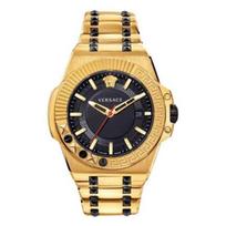 Versace vyriškas dviejų spalvų Šveicariškas kvarcinis laikrodis Chain Reaction 45mm VEDY00619 juoda