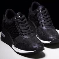 Women's Autumn-Winter Thick-Soled Cross-Band Height-Increasing Round-Toe Casual Shoes, Wedge Style. 35