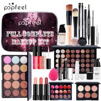 Popfeel Pilnas Makiažo Rinkinys Profesionalus Viskas Viename Kosmetikos Dovanų Rinkinys Šešėlių Paletė Lūpų Dažai Makiažo Pagrindas Šepetėliai Šventinis Makiažo Dovanų Rinkinys Moterims gray