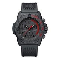 LUMINOX XS.3581.EY Navy SEAL Chronograph Watch Black Carbon Case Rubber Band 45mm 200m Water Resistant Date Swiss Made juoda