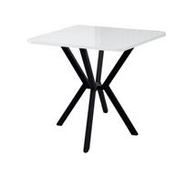 Valgomojo stalas Elma, 70x70x74 cm, baltas/juodas