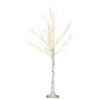 LED dirbtinis beržas su 72 šiltai baltomis LED lemputėmis, baltas, 17 x 17 x 120 cm