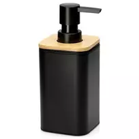 Skysto muilo dozatorius 350 ml, juodas, 7,5 × 7,5 × 17,5 cm
