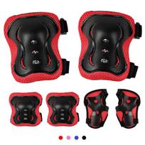 Children's Protective Gear 6-piece Set Knee Pads Elbow Pads Palm Pads Cycling Roller Skating Protective Gear Set black