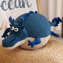 New Cute Cartoon Dragon Plush Throw Pillow Toy Anime Stuffed Animals Round Fat Chubby Plushies Cushion Doll For Home Decor 60cm gray