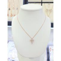 Sterling Silver/92.5 Silver Rose Cubic Cross Pendant Necklace in Pink Gold 12Ssn1N1-160Np pink gold / silver