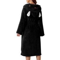 Women's Fleece-Lined Pocket Earflap Robe XXL juoda