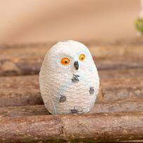 Miniature Cartoon Simulation Owl Figurine Realistic Resin Bird Decoration Cute Kawaii Collectible Home Desktop Figurines white