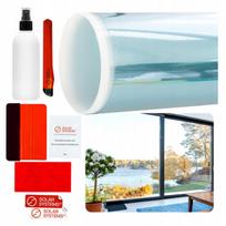 Skaidri saulės kontrolės plėvelė 75x200cm šilumos izoliacija langų stiklui Solar Systems