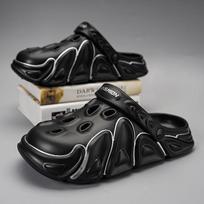 Clogs 4.0 Step On Shit Soft Bottom Hole Shoes Bag Toe Buckle Beach Sandals Men'S Dual-Purpose Sandals Men'S Shoes 40-41 gray