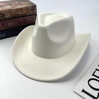 Western Cowboy Hat Women Autumn And Winter Woolen British Suede Light Board Peach Heart Top Hat Felt Hat M（56-58cm） gray