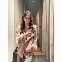 Pink Ringer Jacket Short Coat Women Spring/Autumn New Style Trendy Korean Baseball Top High-End S rožinė