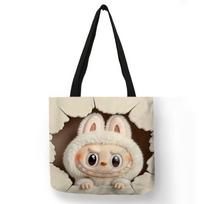 Labubu trendy personalized printed bag shopping bag 5405 KTB white