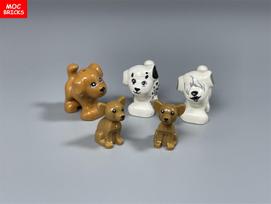 MOC Bricks Little Dog Series Chihuahua French Bulldog Poodle Assembled Building Blocks Children's Toys Plastic Doll white