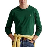 Polo Ralph Lauren Mažas arkliuko logotipas Siuvinėtas medvilninis megztinis apvalia kaklo iškirpte ilgomis rankovėmis T-shirt Vyriški viršutiniai drabužiai 710587355-043 S black