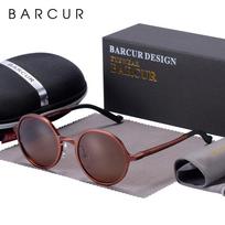 BARCUR Design Polarized Round Sunglasses For Men Hot Black Goggle Male Ultralight Retro Vintage Sun Glasses Women UV400 Eyewear BARCUR black